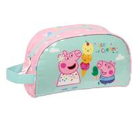 Peppa Pig Ice Cream - Neceser Grande Niño, Neceser Infantil, Adaptable a Carro, Ideal para Niños de 5 a 14 Años, Cómodo y Versátil, Calidad y Resistencia, 26x16x9 cm, Color Rosa Claro/Verde Menta