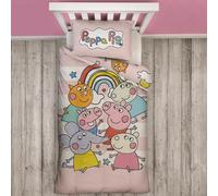 Peppa Pig Conjunto de Funda Nórdica Individual Niños Panel Reversible Ropa Cama