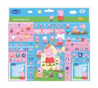 Peppa Pig - Juego de 9 hojas de calcomanías impresas con láser para coches, portátiles, botellas de agua y más, calcomanías de vinilo duraderas y resistentes a la decoloración para personalización y