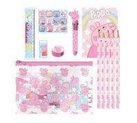 Peppa pig - juego de papelería con lápices, borrador, regla, sacapun