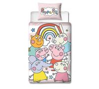 Peppa Pig Conjunto de Funda Nórdica Individual Niños Panel Reversible Ropa Cama