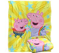 Peppa Pig Kids Silky Touch Blanket, 152 x 127 cm High Five Peppa and George