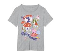 Peppa Pig Magical 2nd Feliz Cumpleaños Camiseta, Mujer Tallas Grandes, Gris Jaspeado, 2XL Grande