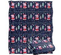 Peppa Pig - Manta de 152 x 127 cm, diseño de Papá Noel y Peppa, Tacto Sedoso, Manta súper Suave, 50 x 60 Pulgadas