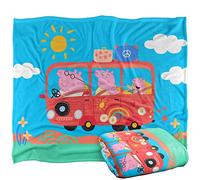Peppa Pig - Manta Infantil de Tacto Sedoso, 152 x 127 cm, Viaje por Carretera con la Familia