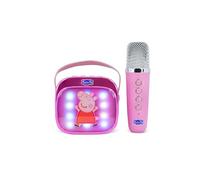 Peppa Pig - Mini Altavoz LED inalámbrico para Karaoke con micrófono Bluetooth, Color Rosa, Luces Que cambian de Color