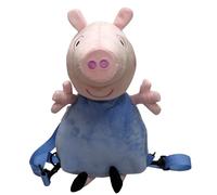 Peppa Pig-Mochila Peluche George Pig, 30x18x18 cm, Color Azul, Producto Oficial (CyP Brands)