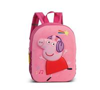 Peppa Pig - Mochila infantil con efecto 3D, diseño de George & Peppa Pig con diseño de dibujos animados, con compartimento con cremallera, correas ajustables y asa (rosa)