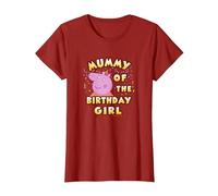 Peppa Pig Mummy of The Birthday Girl Camiseta, Mujer, Arándano, L