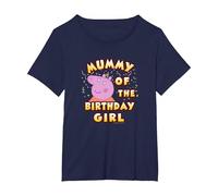 Peppa Pig Mummy of The Birthday Girl Camiseta, Mujer Tallas Grandes, Azul Marino, 1XL Grande