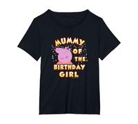 Peppa Pig Mummy of The Birthday Girl Camiseta, Mujer Tallas Grandes, Negro, 2XL Grande