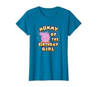 Peppa Pig Mummy of The Birthday Girl Camiseta, Mujer, Zafiro, XXL