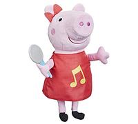 Peppa Pig Peppa Cante, peluche cantante con vestido rojo con purpurina y lazo, 3 canciones, a partir de 3 años