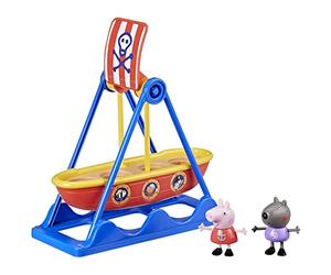 Peppa Pig - Peppa en el Barco Pirata - Set de Juego con un Barco Pirata Que se balancea y 2 Figuras
