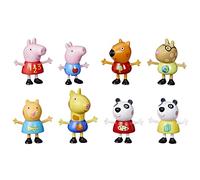 Peppa Pig- Peppa Gato Pack de 8 Figuras, George Pig, Peggi Panda, Candy Cat y Muchos más, Exclusivo de Amazon, a Partir de 3 años, Multicolor, Small (Hasbro 5010993849857)