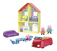 Peppa Pig - Peppa’s Adventures - La casa de la familia de Peppa - Incluye playset, auto con sonidos, 4 figuras, 6 accesorios - Edad: 3 años en adelante, Exclusivo en Amazon