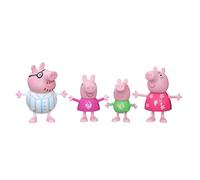 Peppa Pig - Peppa's Adventures - Peppa y su Familia, Hora de Dormir - Set de 4 Figuras en Pijamas - Edad: 3+