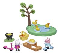 Peppa Pig Peppa's Adventures Peppa's Picnic Playset Juguete preescolar con 2 figuras y 8 accesorios para edades de 3 aos en adelante
