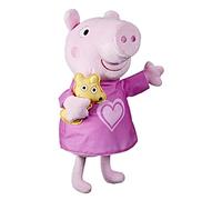 Peppa Pig Peppa's Bedtime Lullabies - Muñeca de Peluche Cantando con Accesorio de Oso de Peluche, 3 Canciones, 3 Frases, a Partir de 3 años