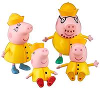 Peppa Pig Pig-F21935X0 Peppa's Adventures-Juego de 4 Figuras de día lluvioso con Chubasqueros para niños a Partir de 3 años, Multicolor (Hasbro F21935X1)