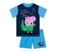 Peppa Pig Pijamas, Pijama De Manga Corta para Niños, Conjunto De Pijamas George Pig, Pijama De Verano para Niños, Azul 7-8 Años