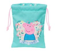 PEPPA PIG PRETTY FLOWERS - Saquito Merienda Lunch Bag, Portatodo, Calidad y Máxima Resistencia, Porta Comida, Recreo, 20x25 cm