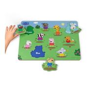 Peppa Pig - Puzzle de Madera encajable Colores - Aprende los Colores con Peppa Pig - Contiene 10 Piezas (Deqube 921D00065)