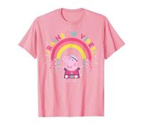 Peppa Pig Rainbow Vibes Stars Happy Friends Classic Forever Camiseta