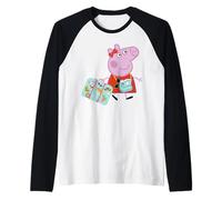 Peppa Pig Ready To Travel UK To USA Suitcase Camara Glasses Camiseta Manga Raglan