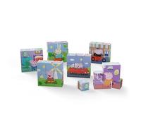 Peppa Pig - Rompecabezas de Madera 3X3 Peppa Pig - 6 Puzzles con Ilustraciones Diferentes - con bolsita para guardarlo - A Partir de 24 Meses (Deqube 921D00063)