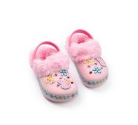 Peppa Pig Rosado Flowers Fur Lined Zuecos Chicas