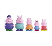 Peppa Pig - Set 5 Figuras baño Peppa Pig - Juguetes de Agua y baño - Incluye Mama, Papa, Abuelo, George y Peppa (DeQube 919D00048)