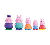 Peppa Pig - Set 5 Figuras baño Peppa Pig - Juguetes de Agua y baño - Incluye Mama, Papa, Abuelo, George y Peppa (DeQube 919D00048)