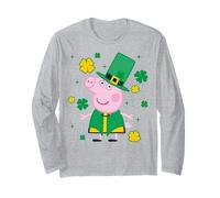 Peppa Pig St. Patrick's Day Shamrocks and Leprechaun Hat Manga Larga