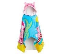 Peppa Pig Toalla con capucha para niñas, 100% algodón, poncho Peppa Family + Baby Evie toalla de baño para niños
