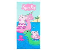 Peppa Pig Toalla de playa Peppa Pig para niños, 70 x 140 cm, 100% poliéster, con diseño de George y unicornio, toalla absorbente para niñas y niños, producto oficial para playa y piscina