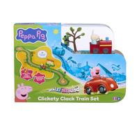 Peppa Pig Whizz-Around Klickety-Klack - Tren motorizado con Schorsch & Rebeca, ferrocarriles, estación de tren, accesorios, estación de sonido electrónico, juguetes para niños a partir de 2 años
