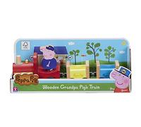 Peppa Pig Wooden Grandpa Pigs Train, push along vehicle, imaginative play, preschool toys, fsc certified, sustainable toys, gift for 2-5 years old