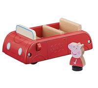 Peppa Pig Wooden Red Car, Push Along Vehicle, Imaginative Play, Preschool Toys, fsc Certified, Sustainable Toys, Gift for 2-5 Years Old