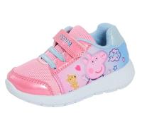 Peppa Pig Zapatillas deportivas con purpurina para niñas, zapatos casuales de verano, rosa y azul, 28 EU