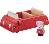 Peppa Wutz Madera Juguete Roja Coche Familiar con Figura de Auto Infantil