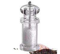 Pepper Grinder - Manual Salt and Pepper Mill with Clear Refillable Jar Container | Kitchen Seasoning Bottle Shaker for Peppercorn, Spices, Cooking, Apartment, Home, BBQ, Restaurant Table Use