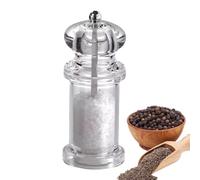 Pepper Grinder, Manual Salt Pepper Shaker Set, Refillable Clear Jar Seasoning Bottle Adjustable Coarseness, Durabled Kitchen Gadget for Cooking Bbq Apartment Home Use, 6.5x6.5x13.5cm Acrylic