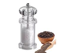 Pepper Mill - 5.31in Adjustable Pepper Grinder| Transparent Acrylic Salt Shaker | With Refillable Jar, Portable Seasoning Mill For Home Kitchen, BBQ, Grilling, And Camping
