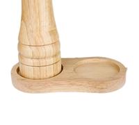 Pepper Salt Mill Tray - Wooden Countertop Organizer for Grinders and Seasoning Bottles, Rubber Wood Construction, 15x7.5x1.2cm Size, 5.8cm Round Slot Diameter, 90g Lightweight Practical Holder