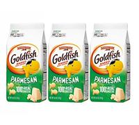 Pepperidge Farm Goldfish Galletas horneadas con sabor a parmesano, horneadas con queso real, paquete de 3 x 187 g
