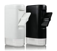 PepperMate - Juego de molinillos de pimienta, pimienta y sal - Fácil de llenar, gourmet, cerámica recargable a mano con taza medidora, molienda de precisión para molienda gruesa o fina (blanco y