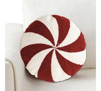 Peppermint Candy Pillow - 30x50cm Decorative Red Sweet Throw Pillow | Cute Candy Shaped Red and White Cushion For Bedroom Living Room Winter Home Christmas Holiday Decor Use