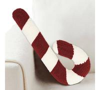 Peppermint Candy Pillow - 30x50cm Decorative Red Sweet Throw Pillow | Cute Candy Shaped Red and White Cushion For Bedroom Living Room Winter Home Christmas Holiday Decor Use