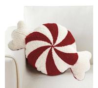 Peppermint Candy Pillow - 30x50cm Decorative Red Sweet Throw Pillow | Cute Candy Shaped Red and White Cushion For Bedroom Living Room Winter Home Christmas Holiday Decor Use